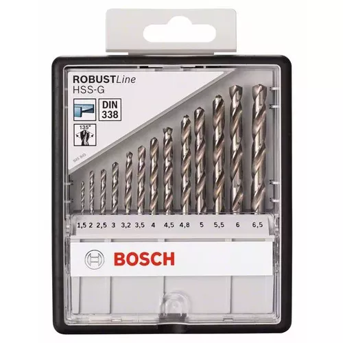 Sada spirálových vrtáků do kovu HSS-G, Robust Line, 135° 1,5–6,5 mm, 13 kusů  BOSCH 2607010538