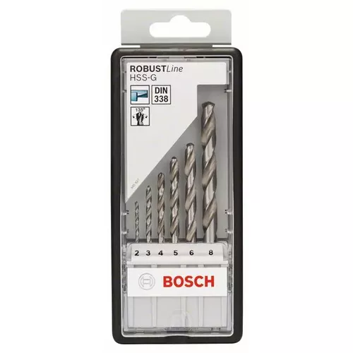 Sada spirálových vrtáků do kovu HSS-G, Robust Line, 135° 2–8 mm, 6 kusů  BOSCH 2607010529