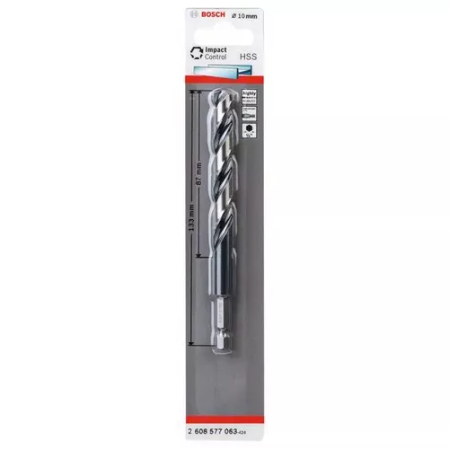 Spirálový vrták s šestihrannou stopkou HSS 10,0 mm  BOSCH 2608577063