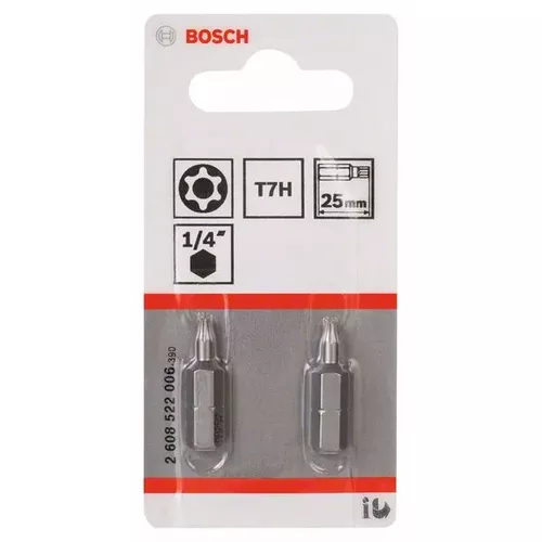 Šroubovací bit T7H Security Torx® zvlášť tvrdý Extra-Hart  BOSCH 2608522006