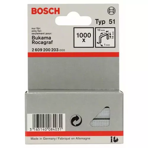 Sponky do sponkovačky z plochého drátu, typ 51 BOSCH 2609200203