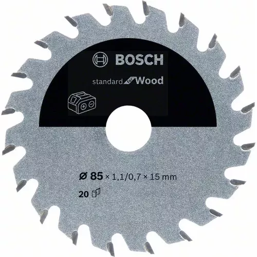 Pilový kotouč Standard for Wood pro akumulátorové pily 85×1,1/0,7×15 T20 BOSCH 2608837666