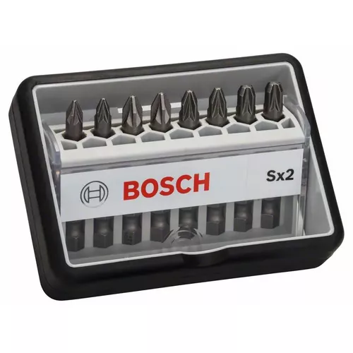 Sada šroubovacích nástavců Robust Line, Sx PZ, verze Extra Hard, 8 kusů  BOSCH 2607002557