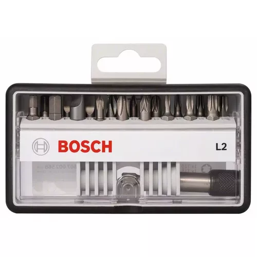 Sada šroubovacích nástavců Robust Line, L PH/PZ/T/S/HEX, verze Extra Hard, 18+1 kusů  BOSCH 2607002568