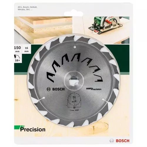 Pilový kotouč PRECISION D = 150 mm; otvor = 16 mm; počet zubů = 18 BOSCH 2609256D62