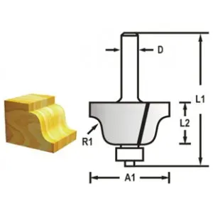 Makita D-48751 Profilová fréza s ložiskemstopka 8 mm,28,6x13x55 mm