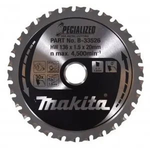 Makita B-33526 kotouč pilový ocel SPECIALIZED 136x1.5x20mm 30Z = old B-10615