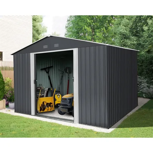 Riwall PRO RMSA 8x10 Anthracite zahradní domek kovový 3 x 2,4 m se sedlovou střechou antracit