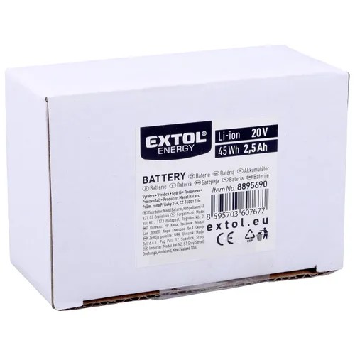 Baterie 20v li-ion, 2,5ah EXTOL ENERGY 8895690