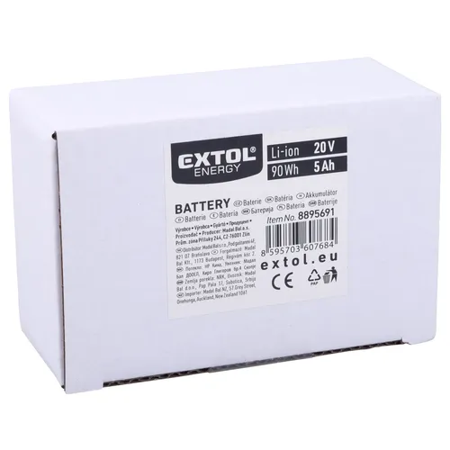 Baterie 20v li-ion, 5ah EXTOL ENERGY 8895691