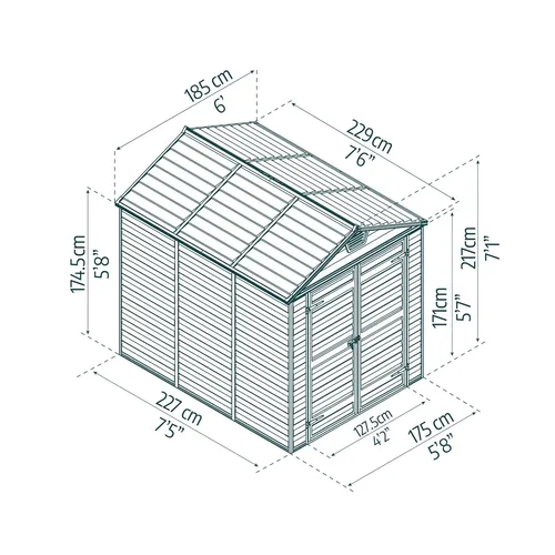 Palram - Canopia Skylight 6x8 antracit zahradní domek