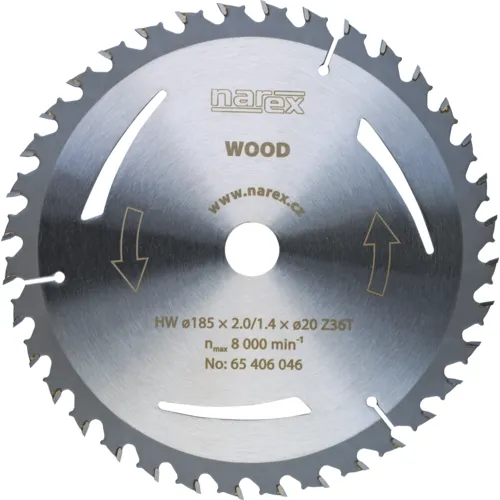 Pilový kotouč WOOD NAREX 185 × 2,0/1,4 × 20 Z36T