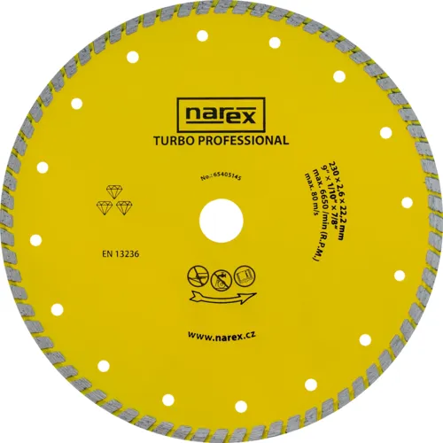 Diamantový dělicí kotouč pro stavební materiály TURBO PROFESSIONAL NAREX DIA 230 TP