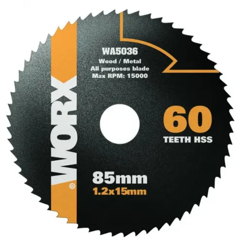 Worx WA5036 - Pilový kotouč na dřevo HSS, průměr 85mm, 60 zubů