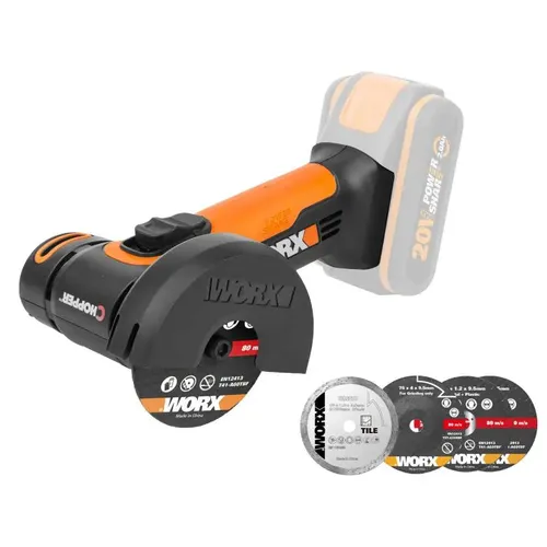 Worx WX801.9 - Aku úhlová bruska 20V, 76mm - bez akumulátoru - Powershare