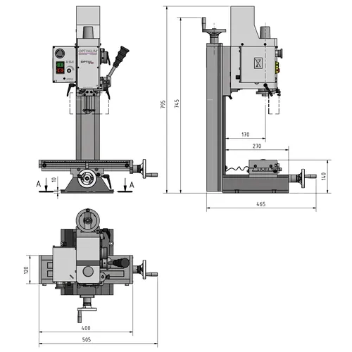 Stolní frézka OPTImill BF 16 Vario 3338116 Optimum