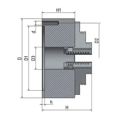 3-čelisťové sklíčidlo s centrickým upínáním Ø 125 mm 3442712 Optimum