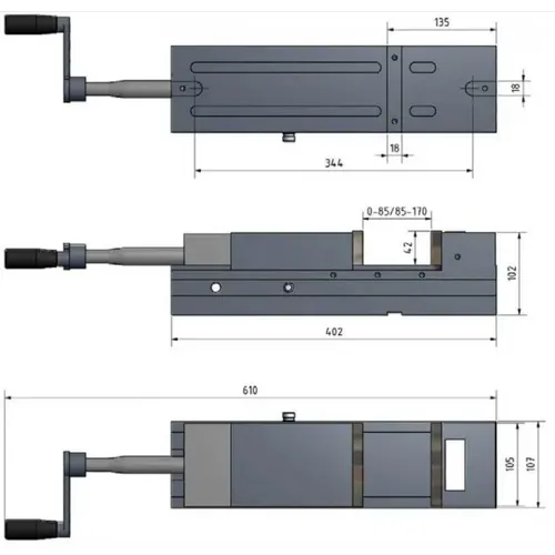 Hydraulický strojní svěrák HCV 105 3536210 Optimum