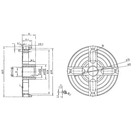 Čtyřčelisťové sklíčidlo ø 150 mm 5931020 Holzstar