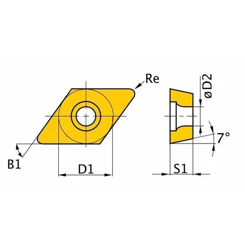 Břitové destičky D/55°, 5 ks 3441281 Optimum