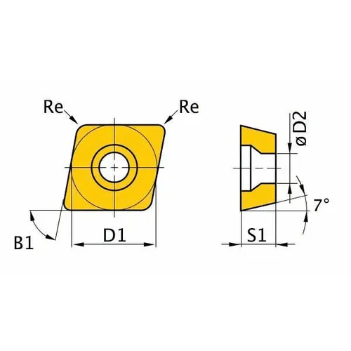 Břitové destičky C/80°, 5 ks 3441282 Optimum