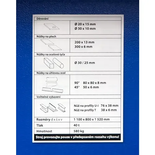 Kombinované hydraulické profilové nůžky HPS 40 S 3819040 Metallkraft