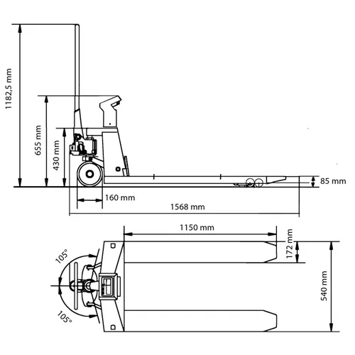 Paletový vozík s váhou PHW 2000 W 6150261 Unicraft