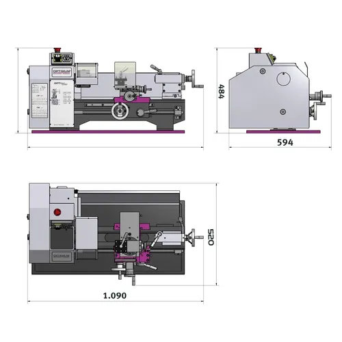 Stolní soustruh OPTIturn TU 2406 (230V) 3420350 Optimum