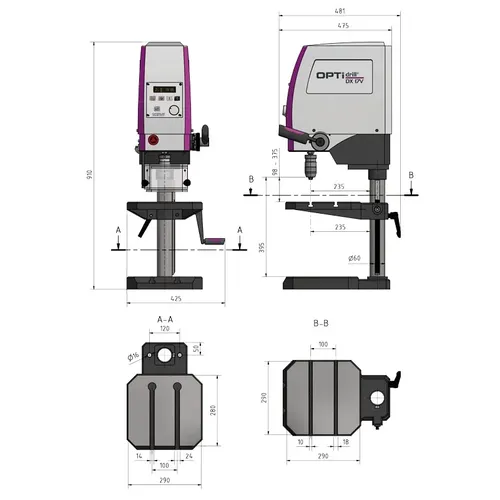 Stolní vrtačka OPTIdrill DX 17 V 3020170 Optimum