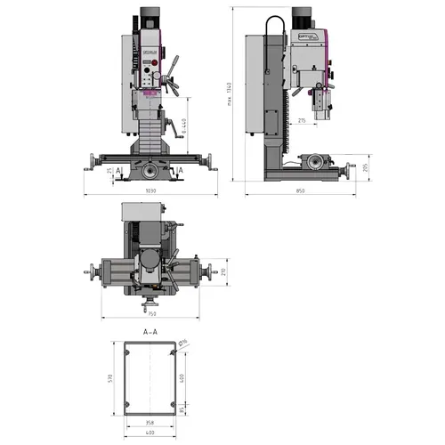 Vrtačko-frézka OPTImill MH 35 G 3338165 Optimum