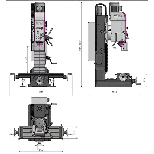 Vrtačko-frézka OPTImill MH 50 G 3338180 Optimum