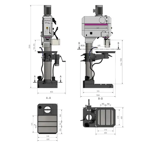 Sloupová převodová vrtačka OPTIdrill DH 55 G 3034265 Optimum