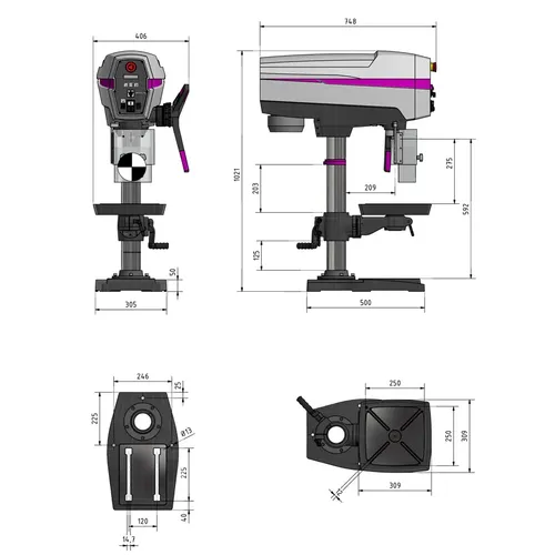 Stolní vrtačka OPTIdrill DP 26 T (400 V) 3020625T Optimum