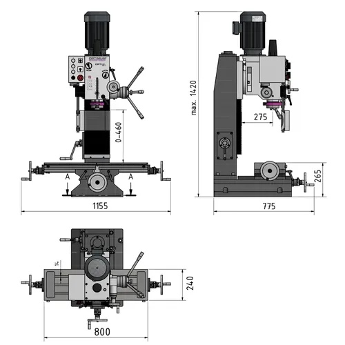 Vrtačko-frézka OPTImill MB 4 3338451 Optimum