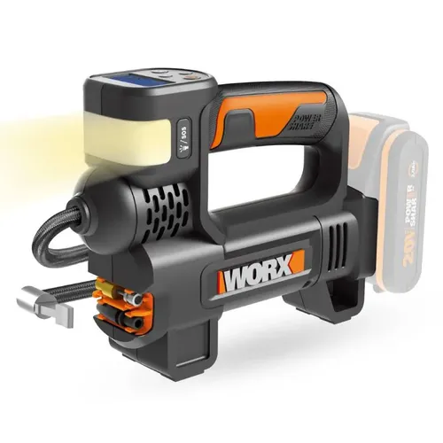 Worx WX092.9 - Aku kompresor a lampa 20V  - bez akumulátoru - Powershare